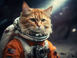 cat in an astronaut suit.AI generated