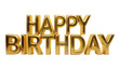 © Marinnai - Realistic happy birthday golden lettering text poster