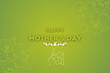 Mother's Day postcard. Happy Mother's Day vector greeting cards on a green background.  Continuous one-line drawing. The two hold her baby—abstract mother with a child in continuous one-line drawing.