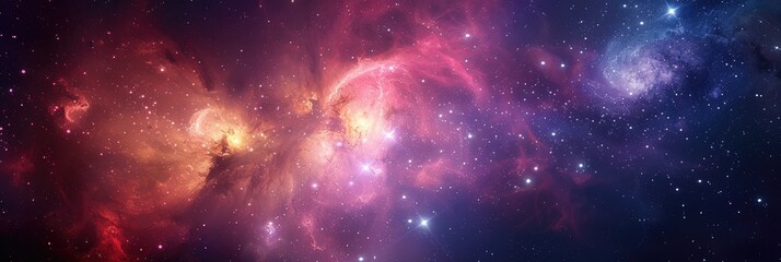 Cosmic Shine. Colorful Space Background with Stars, Nebula and Galaxies for your Banner