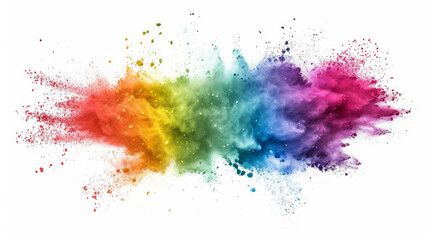 Aufkleber - Vibrant explosion of colorful powder creating a dynamic and lively backdrop