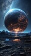 Hyper-Realistic Digital Painting of an Astral Artificial Planet
