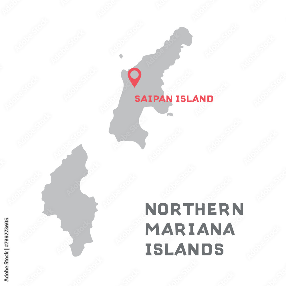 Northern mariana islands vector map illustration, country map ...
