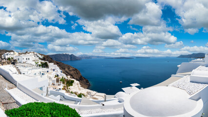 Sticker - Panorama of Oia in Santorini, Greece