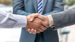 Businessman handshake for teamwork of business merger and acquisition. Business meeting and partnership concept.