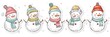 Vibrant stickers and cartoon snowman designs, perfect for festive Christmas and New Year decorations.