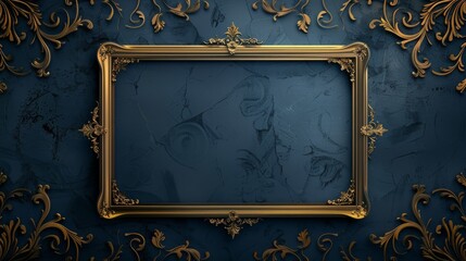 Blue Wall With Gold Frame