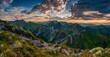 Mountain sunset  panorama landscape in Rohace area of the Tatra National Park, Western Tatras, Slovakia, Europe.