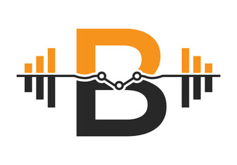 Wall Mural - Initial Letter B Fitness Logo Concept With Dumbbell Icon. Gym Symbol