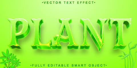 Wall Mural - Green Plant Vector Fully Editable Smart Object Text Effect
