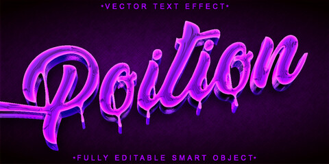 Sticker - Purple Poition Vector Fully Editable Smart Object Text Effect