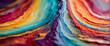 This image captures a close-up of swirling acrylic paints, showcasing an array of colors blending to create a visually stunning abstract piece