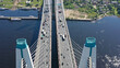 Cable-stayed bridge with cars