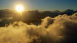 Aerial view of clouds and morning sun