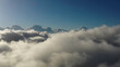 Aerial view of clouds at sunrise