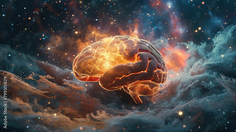 Illustration Of Depressed Brain Organ Damage Crying Brain Sad 
