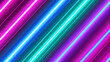Vivid Neon Lights Displaying a Striking Diagonal Pattern