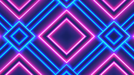 Wall Mural - neon lights display with vibrant pink and blue geometric patterns