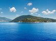 Sea summer view from train ferry on way from Kefalonia to Lefkada (Greece)