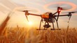 Enhancing Farming Practices with Drone Technology: Scanning Farmland and Collecting Data on Crops and Soil Conditions. Concept Agricultural Drones, Precision Farming, Crop Monitoring