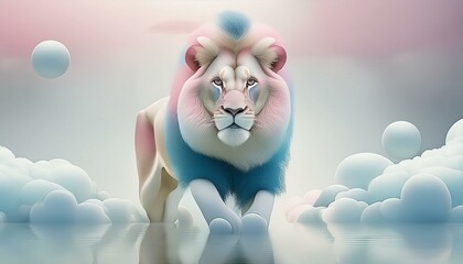 lion, background, material, illustration, art, graphic, design, cool, designer, Generative AI