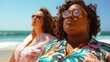 © sam richter - 2 plus size women on the beach