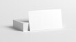 Business card mockup. White color. 3.5 x 2 in. 89 x 51 mm. 3d illustration.