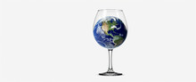 Illustrazione Di Pianeta Terra Contenuto In Un Bicchiere Di Cristallo