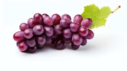 Wall Mural - A bunch of red grapes isolated on a white background. Clipping path