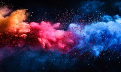 colored powder flying, Generative AI