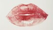 kissing lips, riso art, white background, copy and text space, 16:9