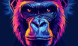 abstract illustration of a gorilla in modern pop up style style, logo for t-shirt print