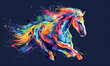 abstract illustration of a horse in childish style, logo for t-shirt print