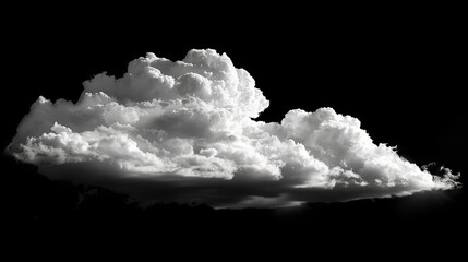 Wall Mural -   A monochrome image of a sunlit cloud against a darkened sky, with the sun piercing the clouds from behind