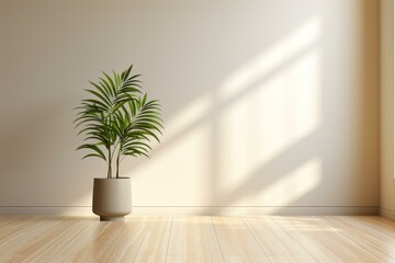 Sticker - Sunlight shining through the window onto the floor and plant