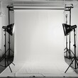 Studio backdrop and lighting equipment