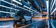 © Adobe Contributor - futuristic autonomous electric bus driving on a busy road in a smart city at night
