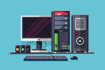 Poster - minimalist desktop PC that hides all wires and components for a clean aesthetic.