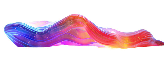 Wall Mural - Abstract Colorful Wave Flow on Transparent Background