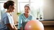 © Adobe Contributor - Physical therapist talking to senior patient