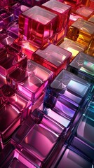 Canvas Print - Colorful 3D Glass Cubes Background