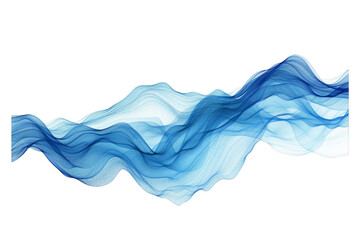 Wall Mural - Abstract Blue Smoke Wave on Transparent Background