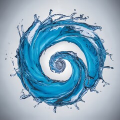 Wall Mural - A stunning high-quality photo of a blue water swirl splash