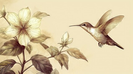 Wall Mural -   A Hummingbird's Journey