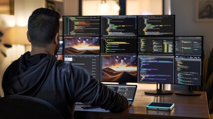 CuttingEdge Technology Professional Coding on MultiDisplay Laptop Setup