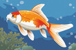 A koi fish swimming underwater, illustration
