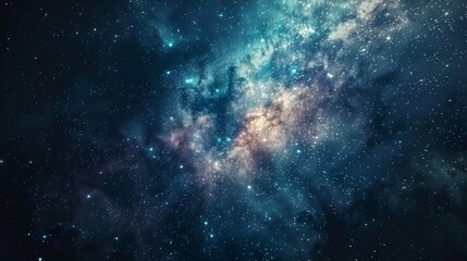 Canvas Print - Close up of galaxy stars blue sky