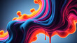 Abstract liquid background. Futuristic fluid backdrop. Neon smoke. Weird shape abstraction. Sci-fi stock illustration