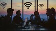 © ASoullife - CuttingEdge Collaboration Silhouetted Researchers Harnessing WiFi 7 for DataIntensive Project