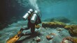 Exploring the Enigmatic Diver Observing Thermal Springs' Unique Underwater Ecosystem